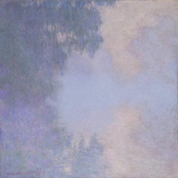 Branch of the Seine near Giverny (Mist) od Clauda Moneta – impresionistická ilustrace k článku o Lowenově bioenergetice, symbolizující emoce a tělo v dokonalé rovnováze.